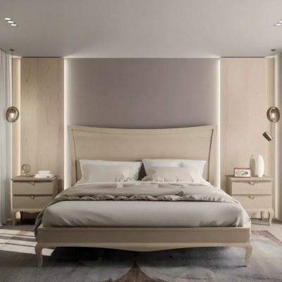 Design Furniture Modern Luxury Bed 2x Nightstand Bedroom Set 3pcs. New