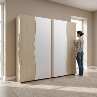 Solid wood wardrobe wooden cabinet closet bedroom furniture Italy