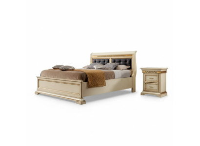 Bed 2x Nightstands 3-piece Bedroom Set Designer Luxury Complete Sets
