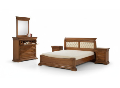 Bed Bed 2x Nightstands Wood Design Beds Bedroom 5-piece Sets