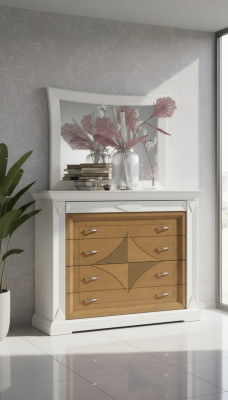 Dresser with mirror sideboards wooden dressers furniture 2-piece white Italy