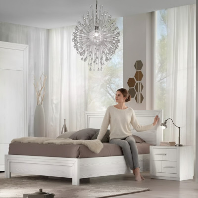 Design bedroom 3-piece set. Bed, 2 bedside tables, modern luxury furniture set, new