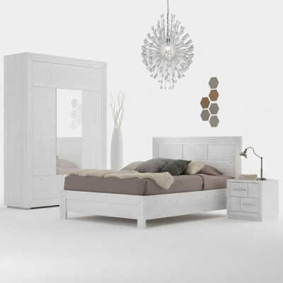 Design bedroom 3-piece set. Bed, 2 bedside tables, modern luxury furniture set, new