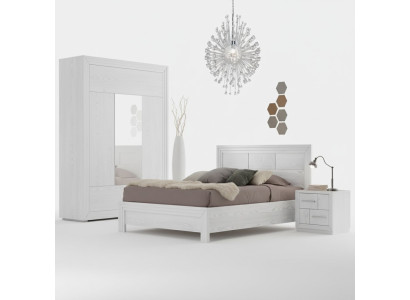 Design bedroom 3-piece set. Bed, 2 bedside tables, modern luxury furniture set, new