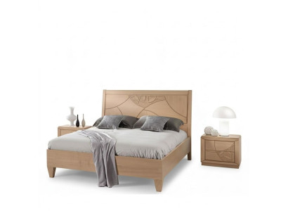 Design bedroom 3-piece set. Bed 2x nightstands modern luxury bed set