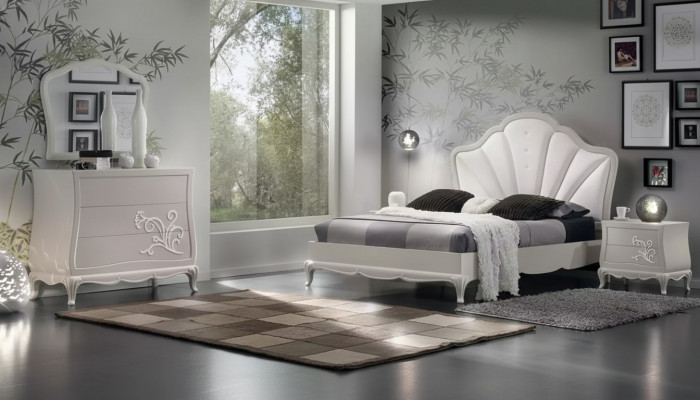 Luxury bedroom set 5-piece. Bed, 2x nightstands, dresser, designer furniture