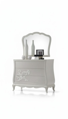 Luxury dresser with mirror, sideboards, console, wood, modern design, gray