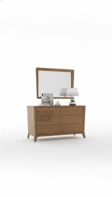 Bedroom dresser with mirror wooden furniture cabinet brown modern new