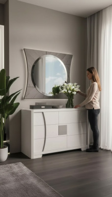 Chest of drawers with mirror luxury console chest bedroom new 2-piece set