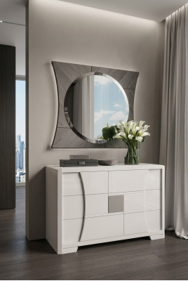 Chest of drawers with mirror luxury console chest bedroom new 2-piece set