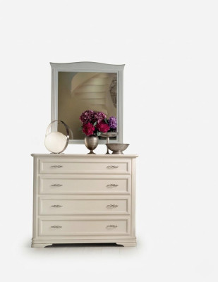Dresser with Mirror Wood Dressers Furniture Modern Cabinet Beige 2 pcs. New