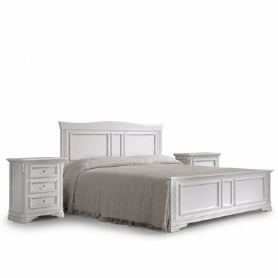 Complete bedroom bed 2x nightstands 3-piece set designer luxury
