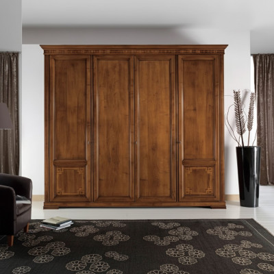 Wardrobe Cabinet Luxury Wood Design Furniture Bedroom Brown New