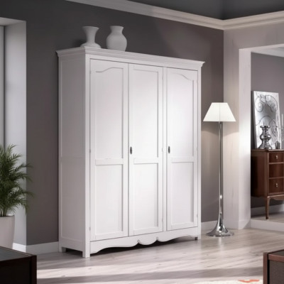 Wardrobe Wooden Cabinet Closet Bedroom Luxury Furniture White New