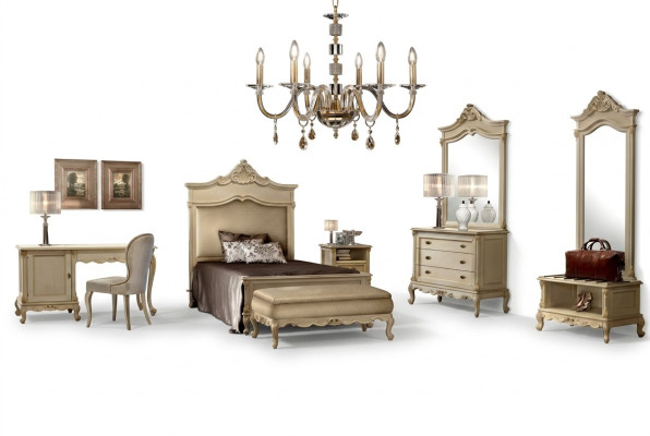 Bedroom set bed nightstand wood dresser luxury modern 7-piece new