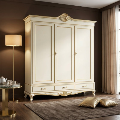 Classic style wardrobe closet wood wardrobe bedroom new