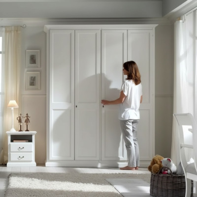Wardrobe cupboard art deco style wood furniture classic bedroom