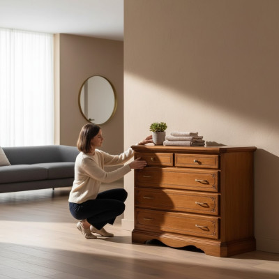 Luxury sideboard console classic bedroom wood modern design brown