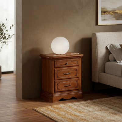 Design nightstand table furniture brown wood bedroom side table new