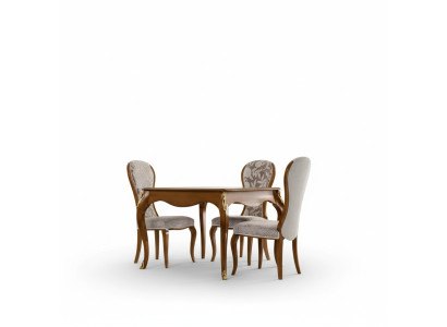 Luxury Dining Room Set Brown Suite Classic Table 4x Chairs Set 5-piece