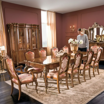 Dining table with 10 chairs, dining room, living room set, 11-piece furniture set