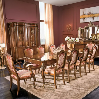 Dining table with 10 chairs, dining room, living room set, 11-piece furniture set