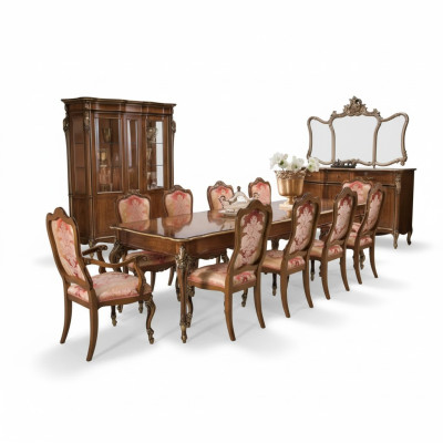 Dining table with 10 chairs, dining room, living room set, 11-piece furniture set