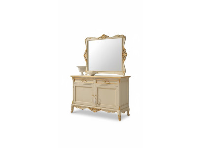 Luxury Sideboard Mirror 2-piece Sideboard Living Room Design Furniture Beige