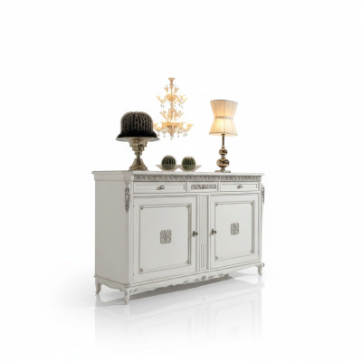 Sideboard Dresser Luxury Cabinets Living Room Wood White Classic Furniture