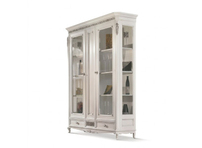 Classic display cabinet living room showcase cabinet white glass display case new