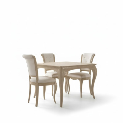 Dining room set 6-piece. Dining table 4x chairs sideboard group suite beige