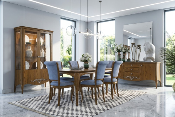 Dining room set ensemble table 6x chairs design sideboard furniture luxury new