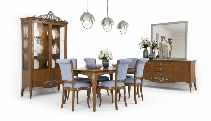 Dining room set ensemble table 6x chairs design sideboard furniture luxury new