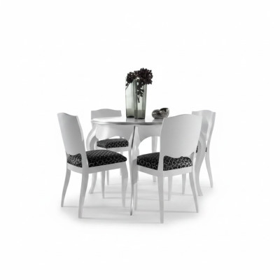 Dining table dining room wood white round table classic Italian furniture tables new