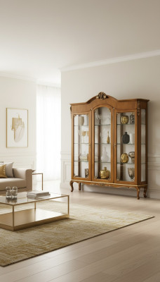 Classic display cabinet wood noble luxury glass cupboard wooden shelf display cabinets