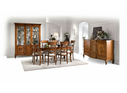 Dining table with 6 chairs dining room dining set wood sideboard 9-piece set