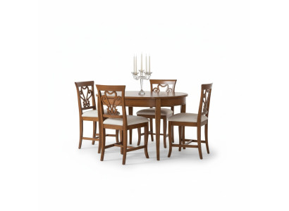 Complete Set Dining Table 4x Chairs Dining Room Set Dining Group Wood Table 5-piece EU
