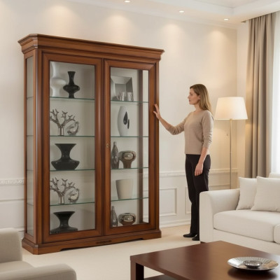 Classic display cabinet, classic glass cabinet, brown cabinets, wood