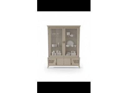 Luxury display cabinet 2 door wooden cabinet living room glass cabinets design furniture