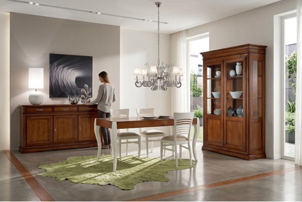 Dining room set furniture table sideboard display cabinet group dining suite 3-piece. New.