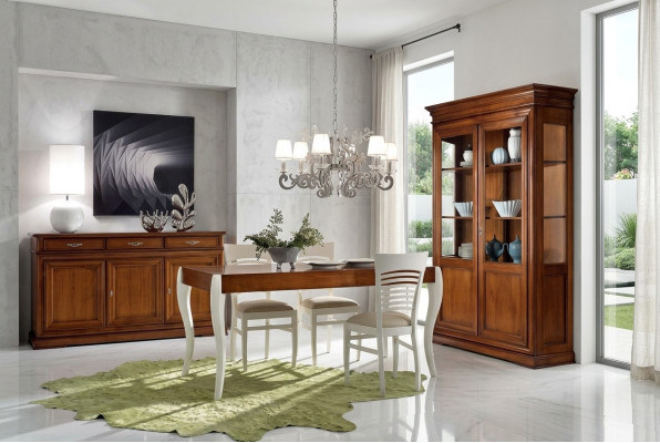 Dining room set furniture table sideboard display cabinet group dining suite 3-piece. New.
