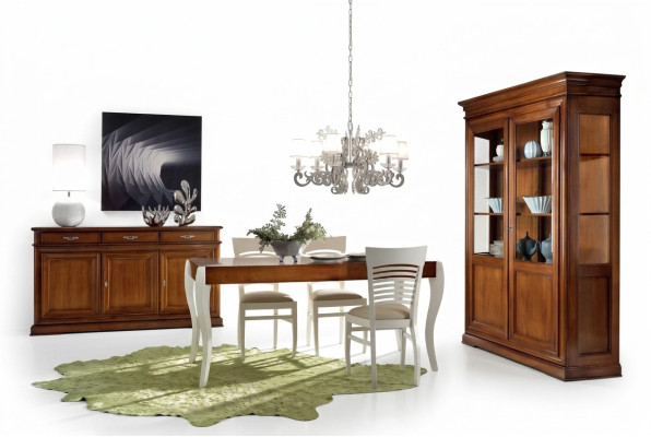 Dining room set furniture table sideboard display cabinet group dining suite 3-piece. New.