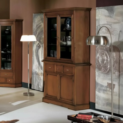 Classic Display Cabinet Brown Glass Cabinet Luxury Glass Display Cabinet Display Cabinet