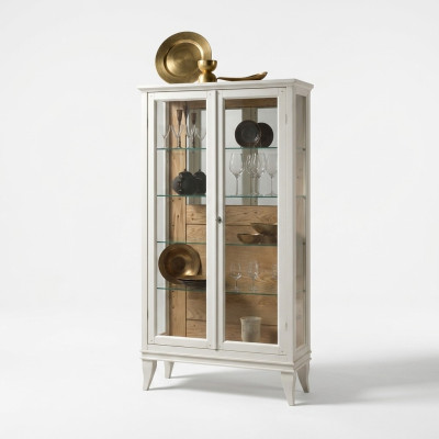 Showcase Italian Luxury Furniture Display Cabinet Glass Design Wardrobe White New