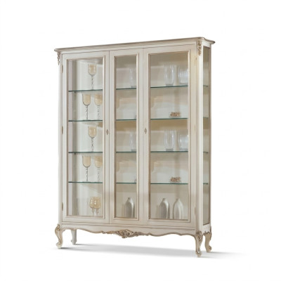 Glass Display Cabinet 2-Door Wood Showcases Living Room Cabinets Design Furniture New