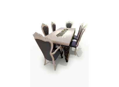 Luxurious design 4x chairs with a noble velvet cover, elegant chair design new