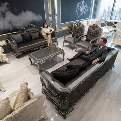 Design furniture living room sofa set 2x sofa + 2x armchair + coffee table set