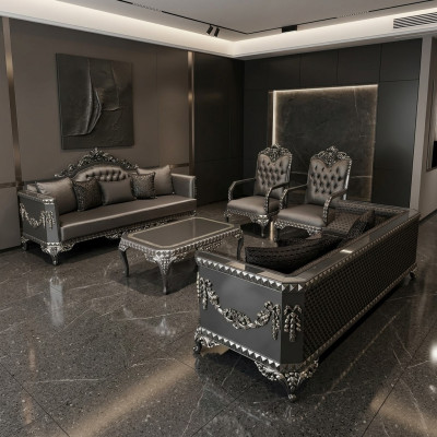 Design furniture living room sofa set 2x sofa + 2x armchair + coffee table set