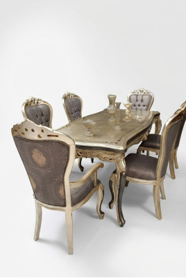 Modern dining room furniture luxurious dining table + 6x chairs table chairs