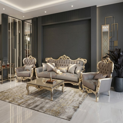 Designer living room set sofa suite set sofa suite 3+3+1+1 2x sofas 2x armchairs